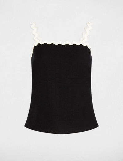 Top ajustado negro mujer