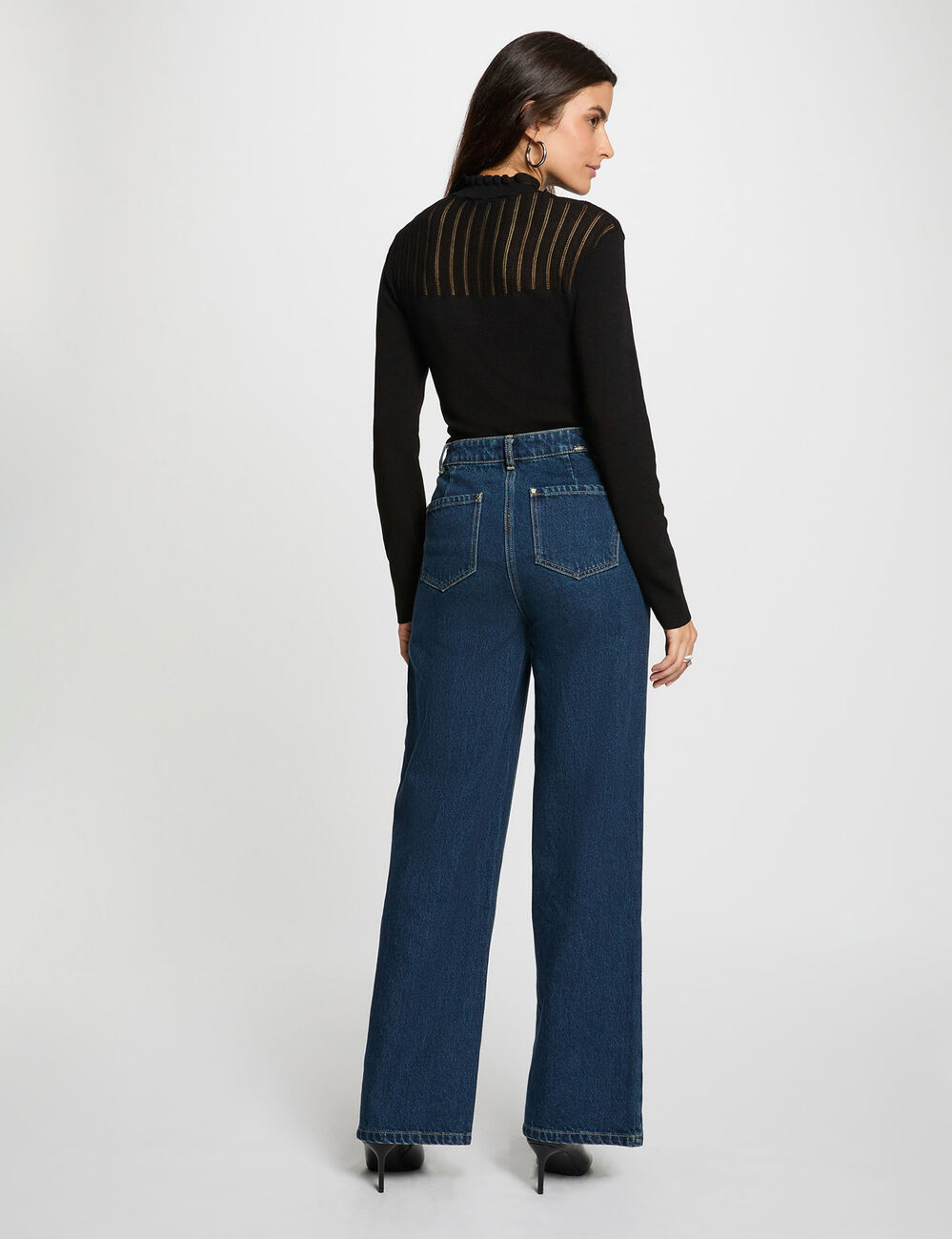 Jersey con cuello alto negro mujer