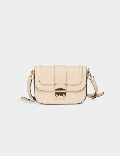 Bolso con bandolera marfil mujer