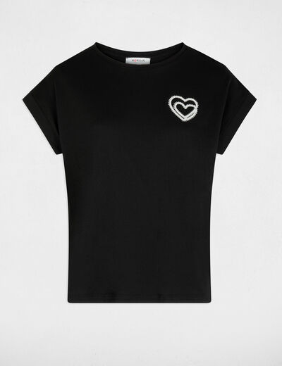 Camiseta de manga corta negro mujer