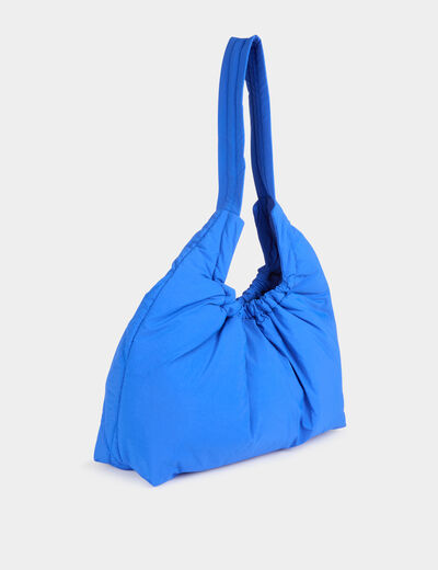 Bolso de hombro acolchado azul mujer