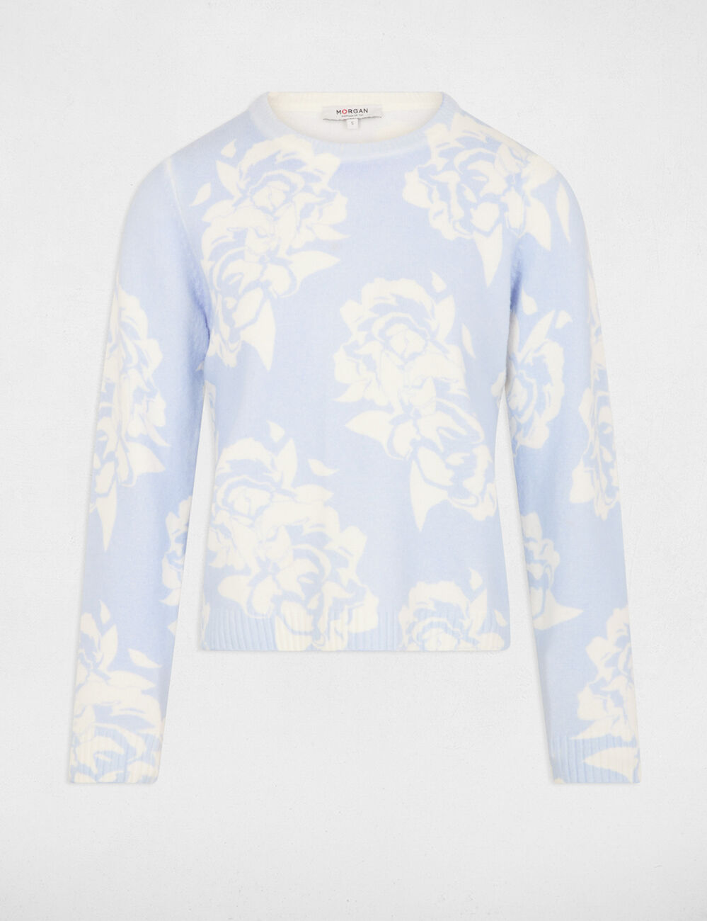 Jersey cuello redondo azul cielo mujer