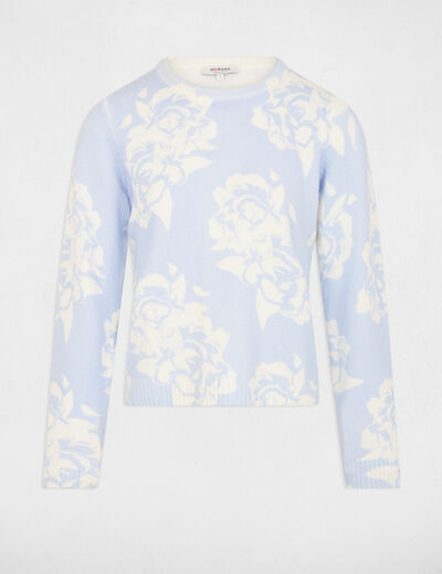 Jersey cuello redondo azul cielo mujer