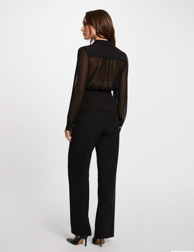 Camisa manga larga negro mujer