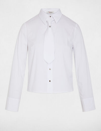 Camisa manga larga blanco mujer