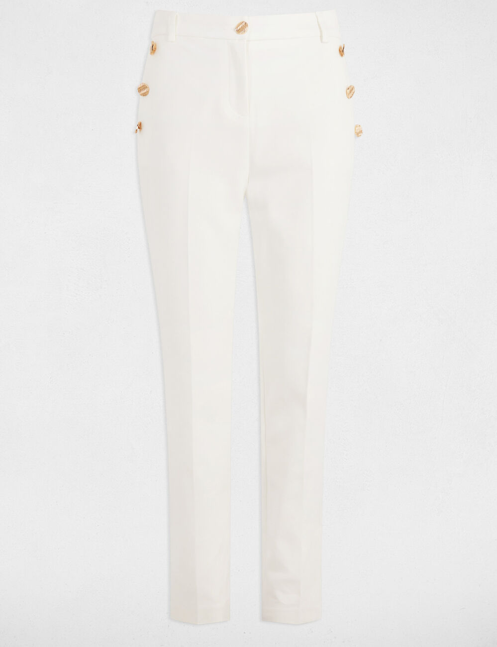 Pantalón cigarette blanco mujer