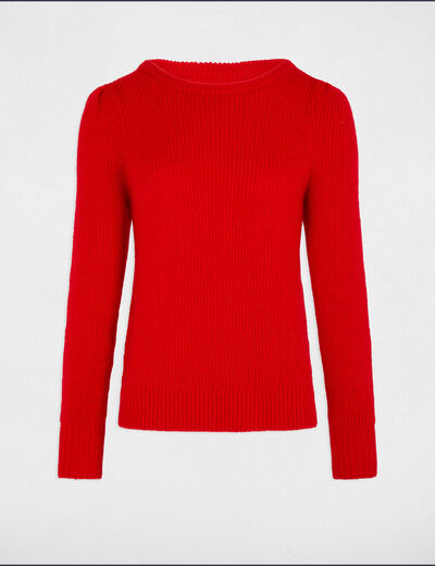 Jersey cuello redondo rojo mujer