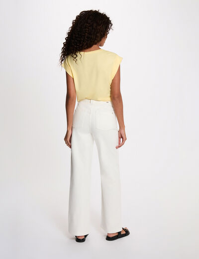 Camiseta sin mangas amarillo claro mujer