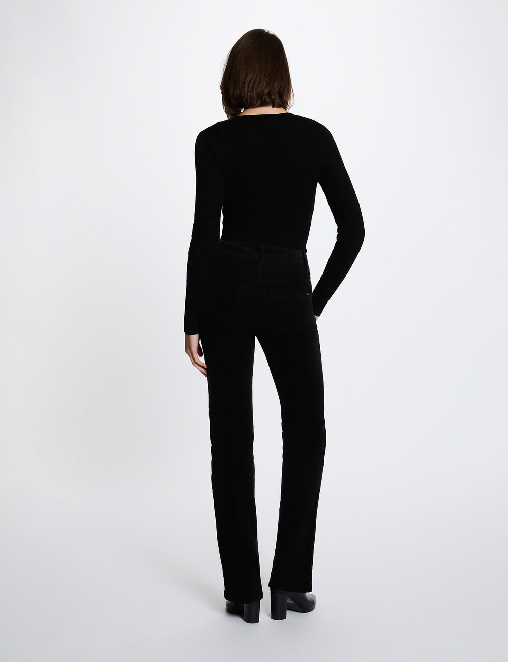 Jersey cuello v fantas&iacute;a negro mujer