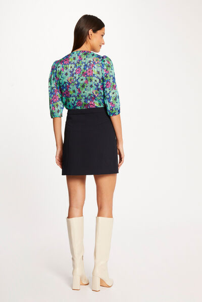 Camisa manga 3/4 estampado floral multico mujer