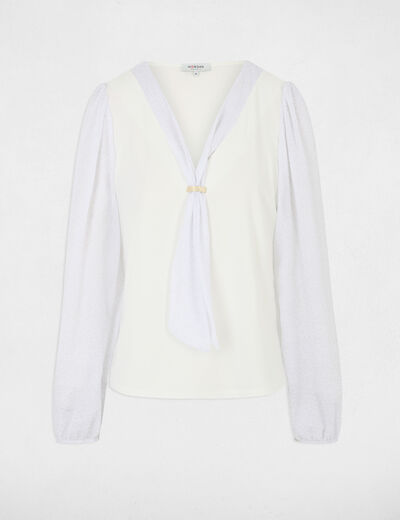 Camiseta manga larga blanco mujer