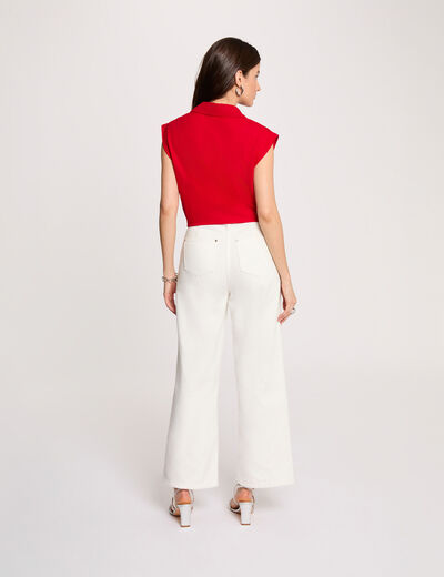 Blusa sin mangas rojo mujer