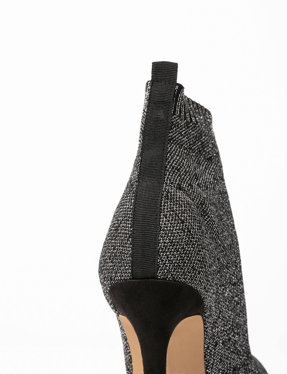 Botines de tacones de aguja plateado mujer
