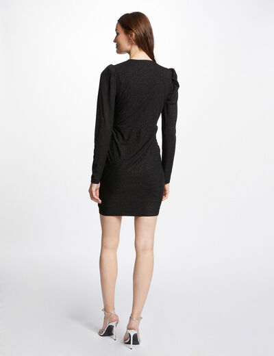 Vestido corto ajustado negro mujer