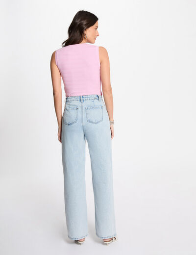 Top punto sin mangas rosa pastel mujer