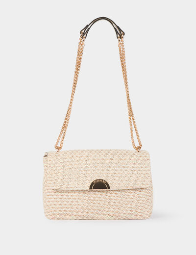 Bolso con lentejuelas amarillo oro mujer