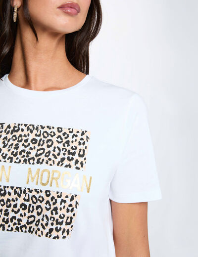 Camiseta cuello redondo blanco mujer