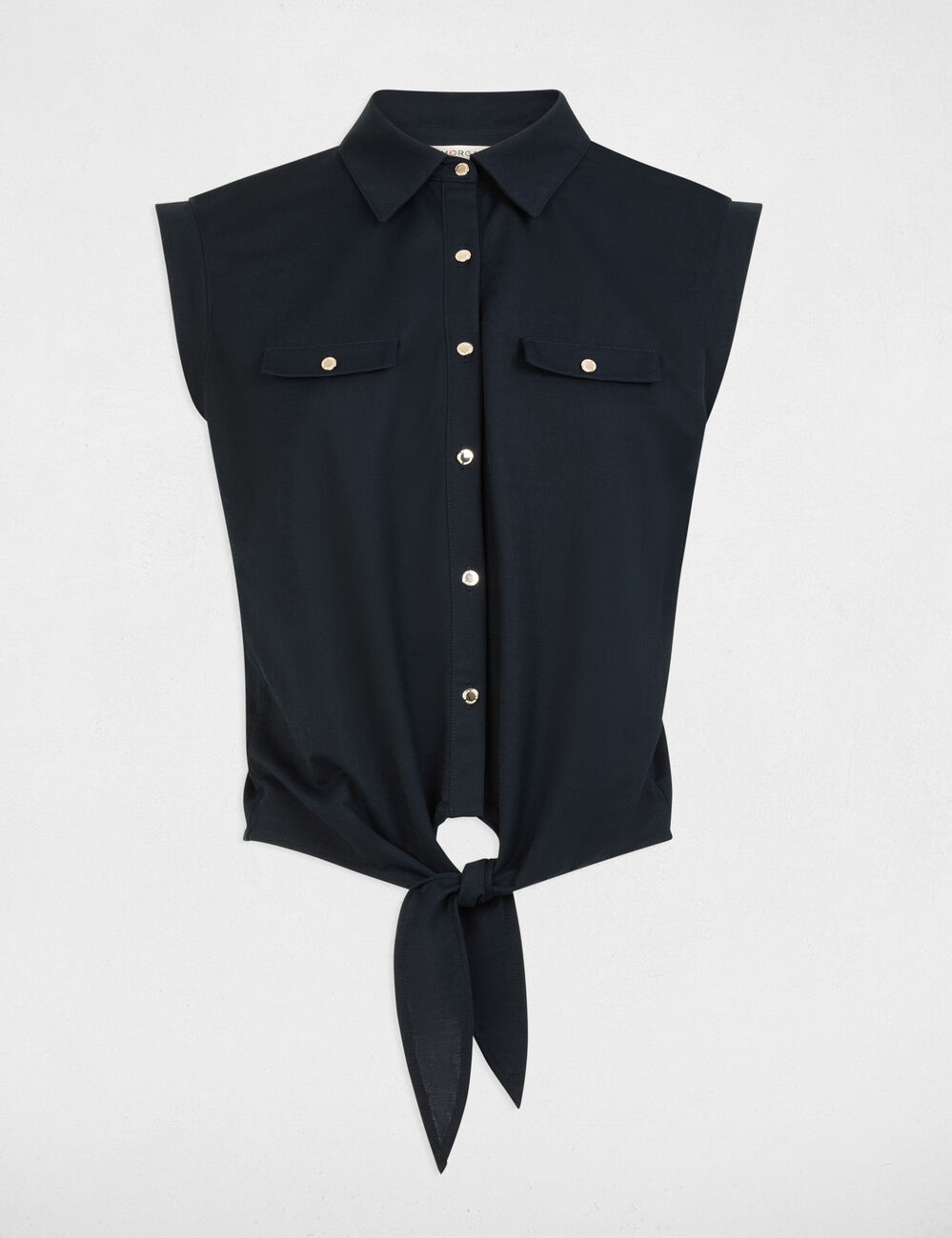 Blusa sin mangas azul marino mujer