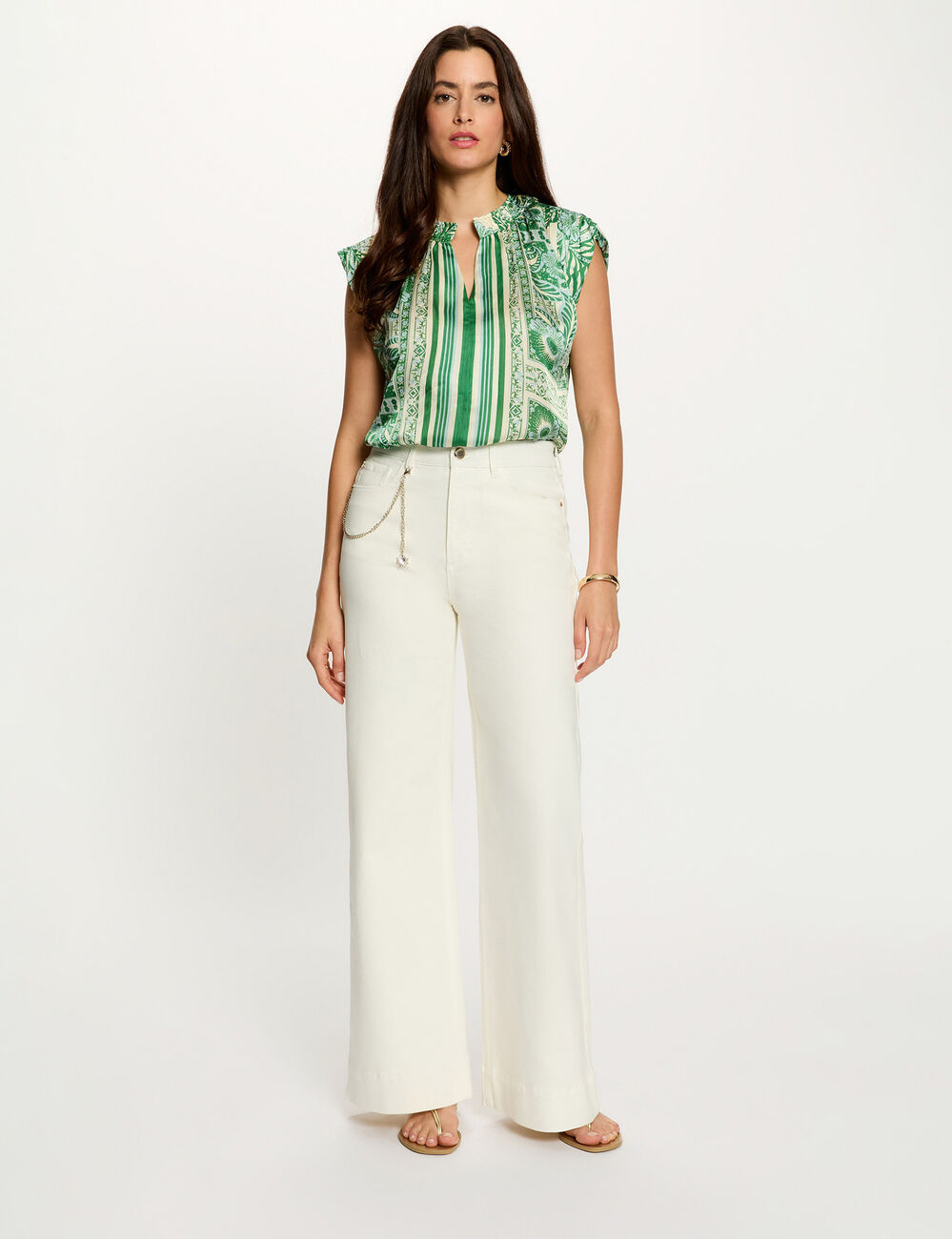 Blusa sin mangas cuello v multicolor mujer