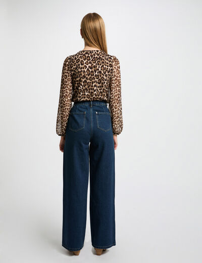 Vaquero pernera ancha denim crudo mujer