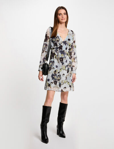 Vestido corto recto estampado multico mujer