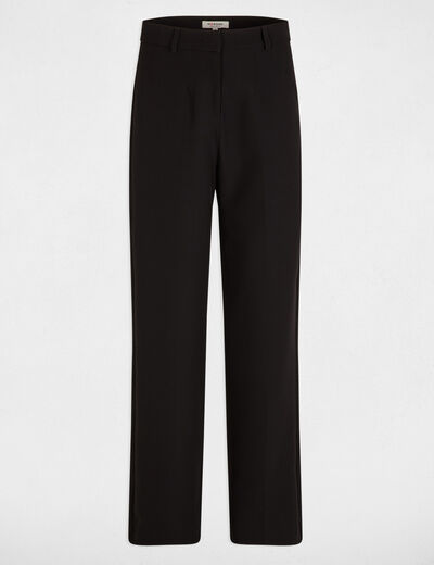 Pantalón recto con pinzas negro mujer
