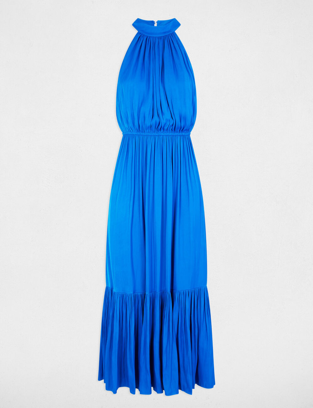 Vestido largo acampanado holgado azul eléctrico mujer