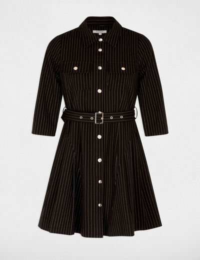 Vestido corto ajustado negro mujer