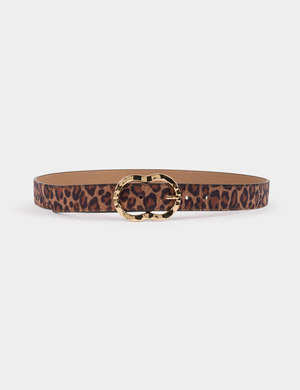 Cinturón estampado leopardo multicolor mujer