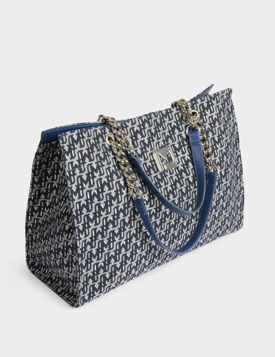 Bolso shopper estampado denim stone mujer