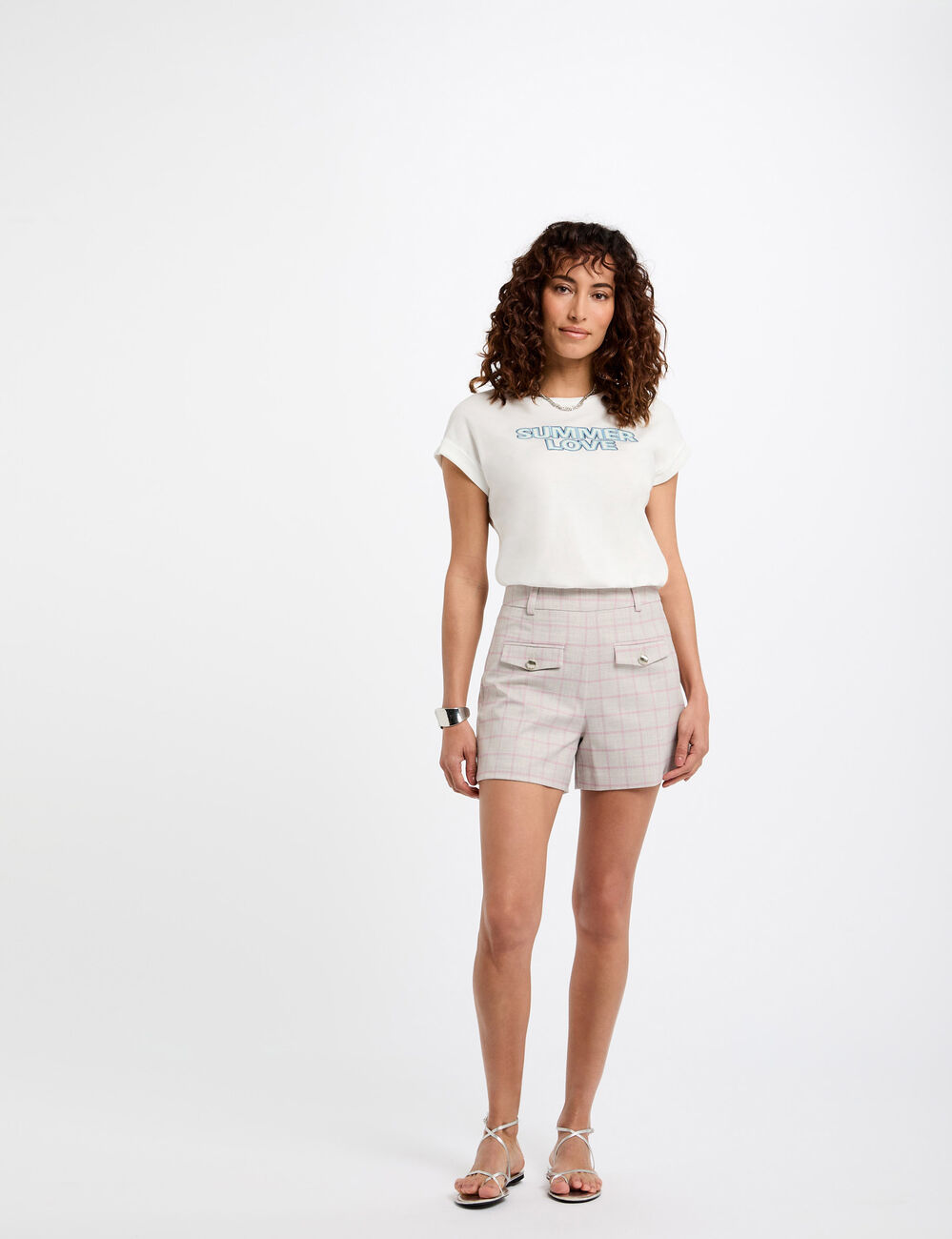 Camiseta con mensaje blanco mujer