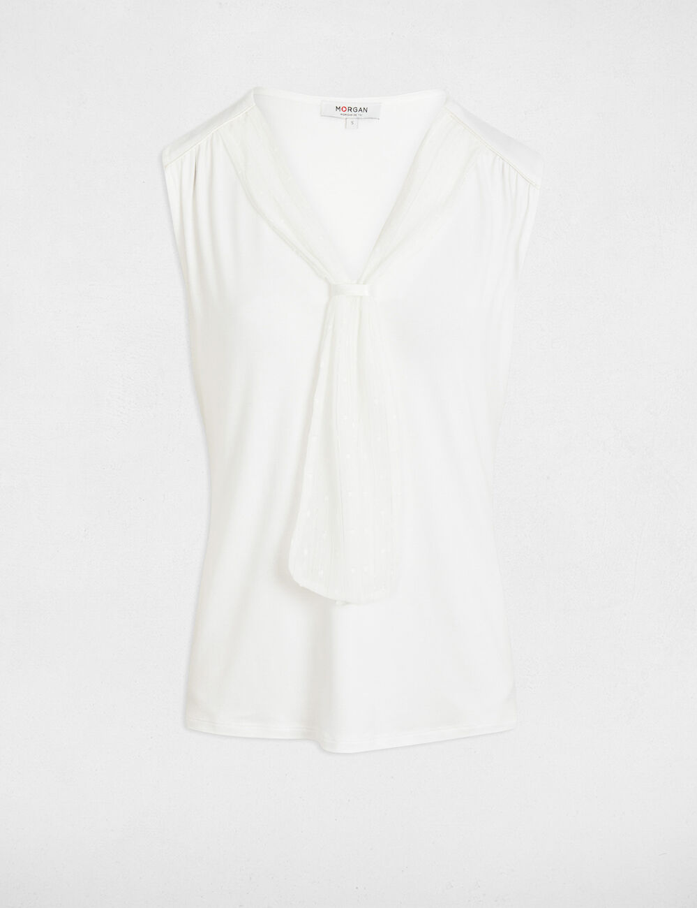Top sin manga blanco mujer