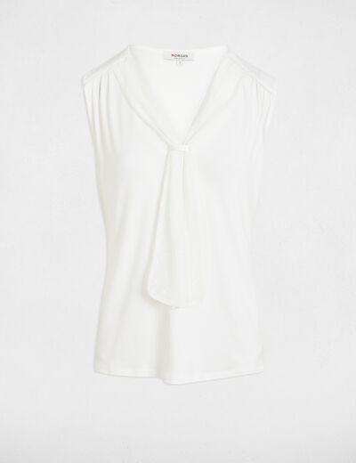 Top sin manga blanco mujer
