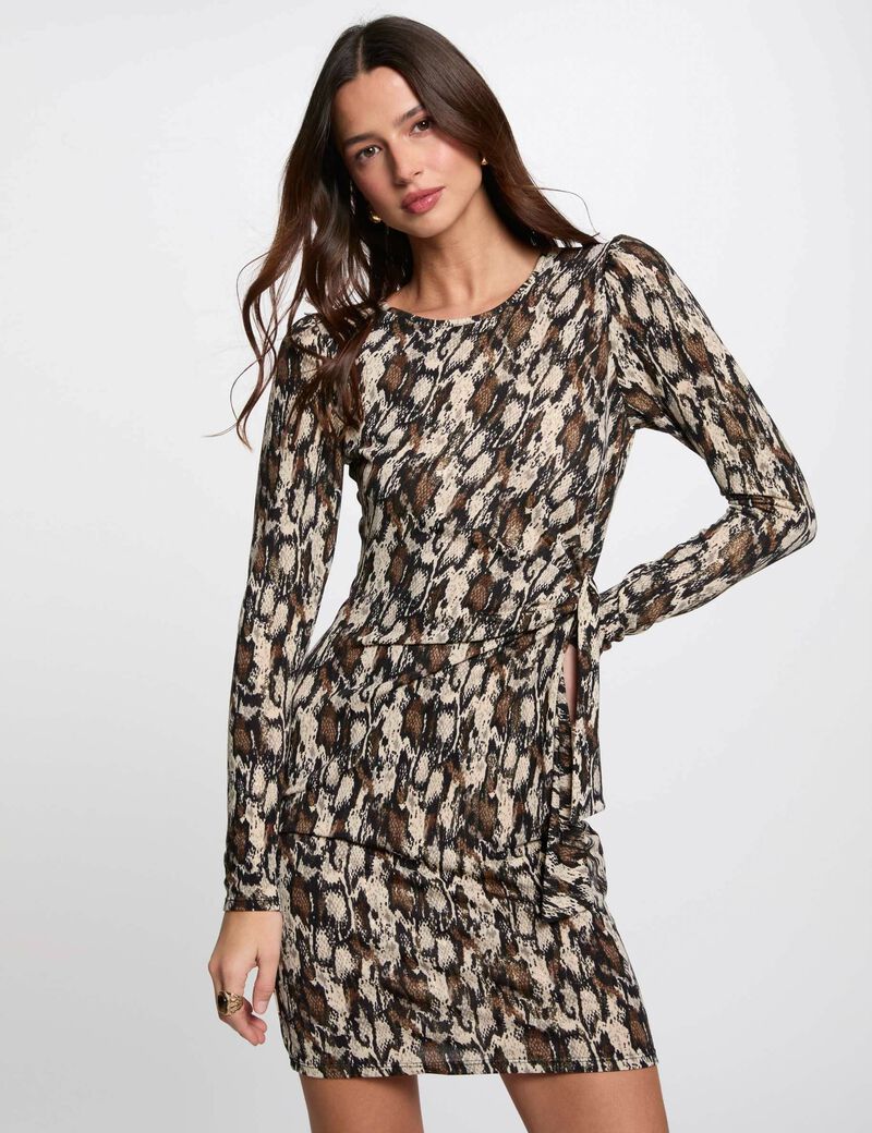 Vestido corto estampado multicolor mujer