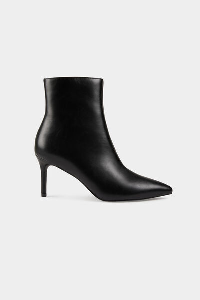 Botines de tacones de aguja negro mujer