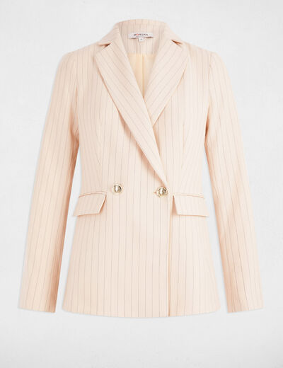 Americana entallada rayas rosa claro mujer