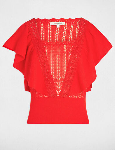 jersey manga corta encaje orange mujer Jersey manga corta encaje orange mujer