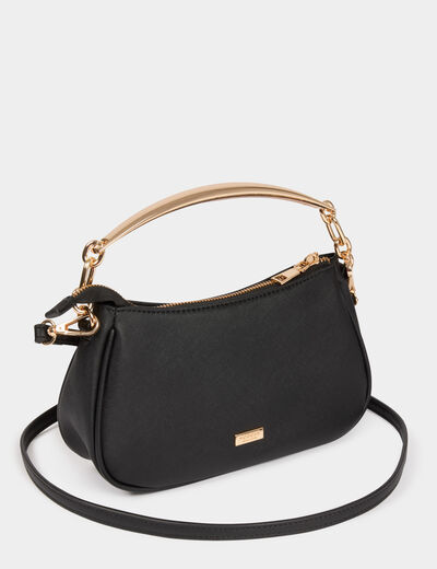 Bolso bandolera de polipiel negro mujer