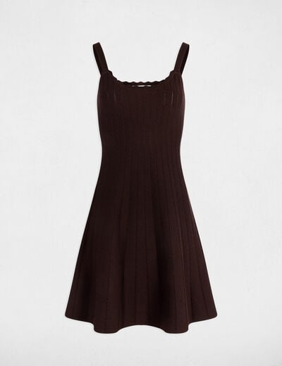 Vestido punto corto evas&eacute; marr&oacute;n oscuro mujer
