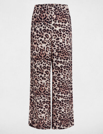 Pantalón recto y fluido multicolor mujer