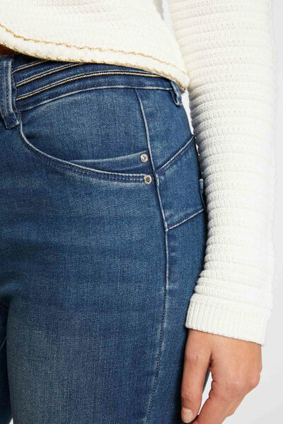 Vaquero slim con detalles tipo joya vaquero stone mujer
