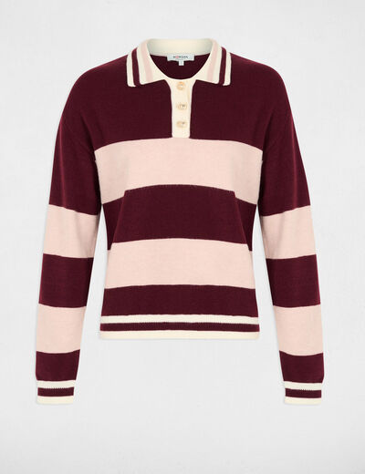 Jersey con cuello vuelto burdeos mujer