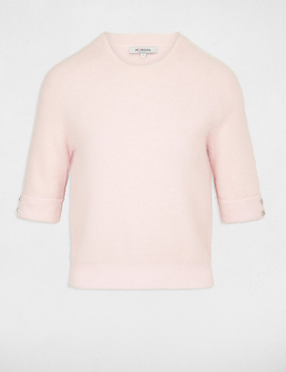 Jersey manga corta rosa mujer
