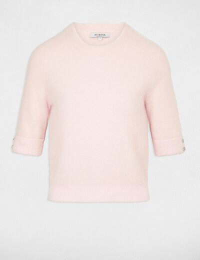 Jersey manga corta rosa mujer