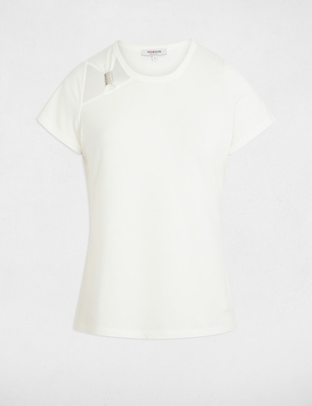 Camiseta manga corta blanco mujer