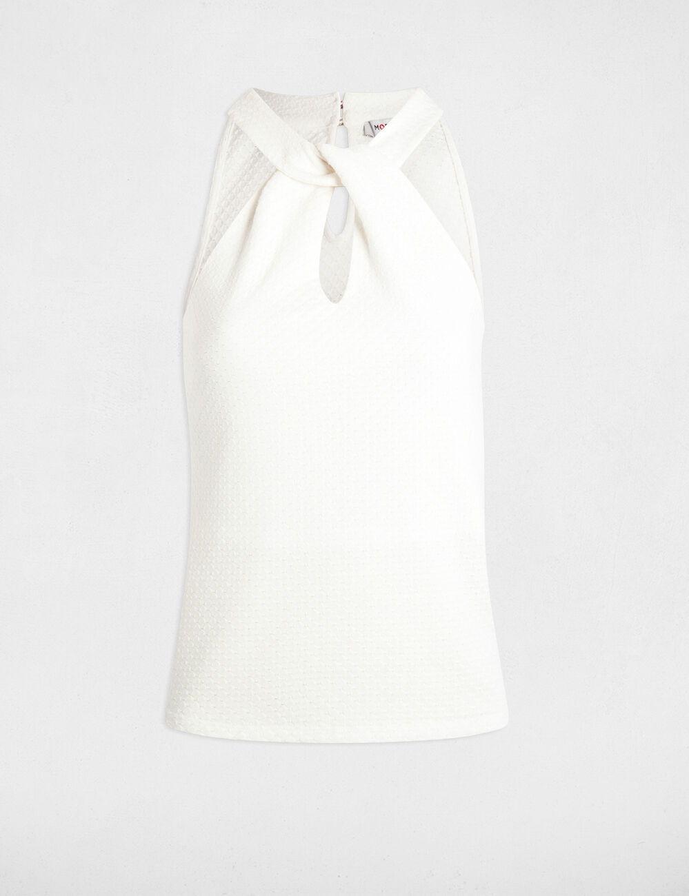 Top sin manga blanco mujer