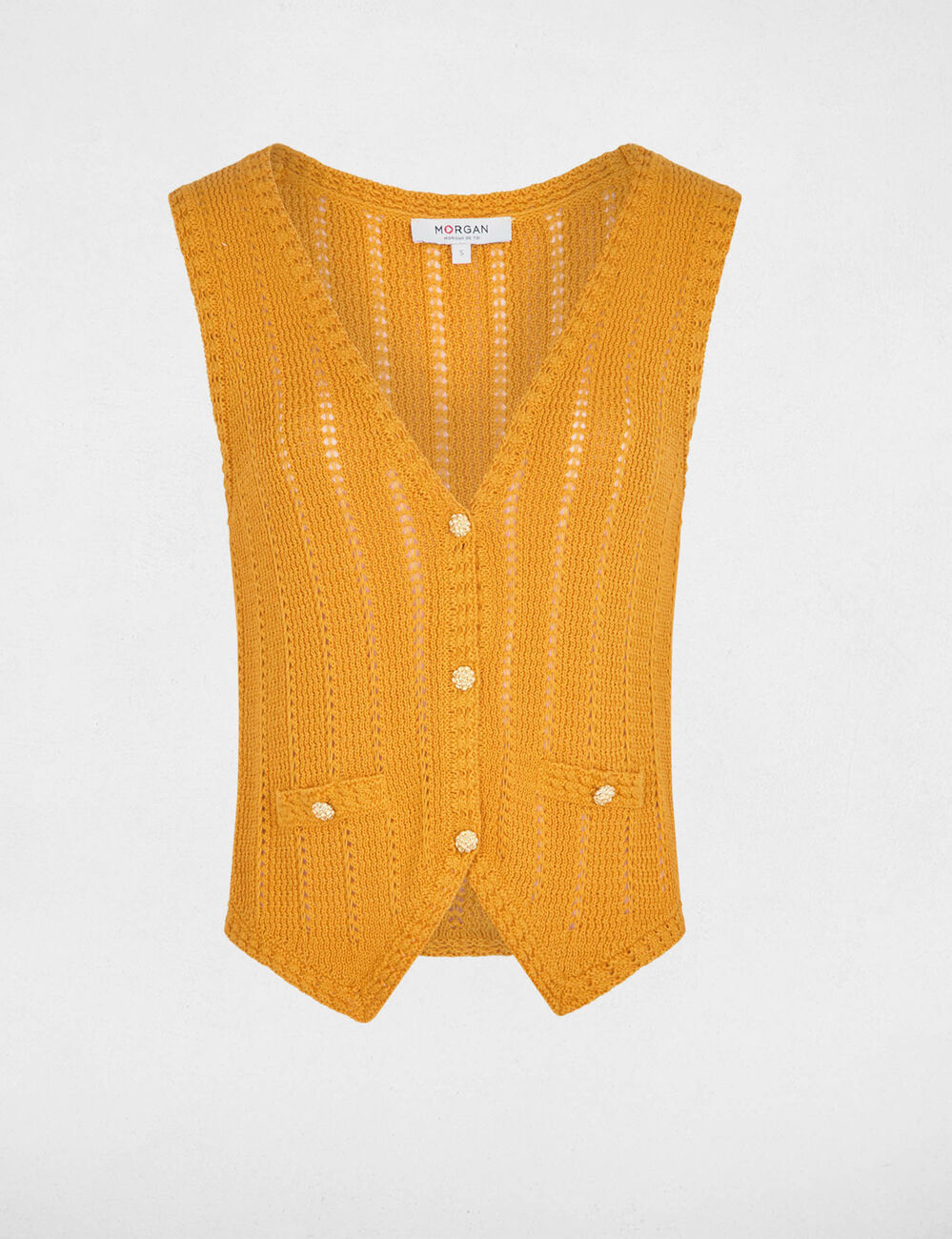 Chaleco ajustado sin mangas naranja oscuro mujer