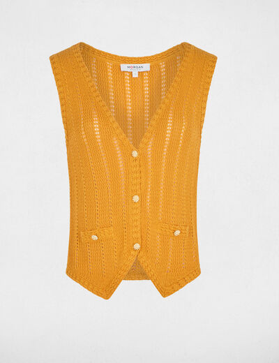 Chaleco ajustado sin mangas naranja oscuro mujer