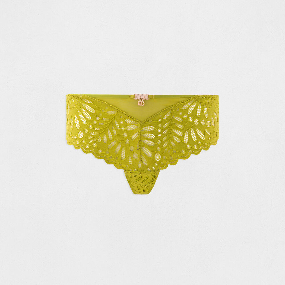 Shorty de encaje verde mujer