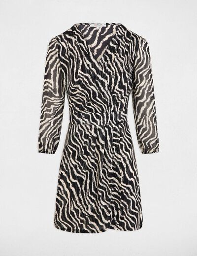 Vestido cruzado estampado multicolor mujer